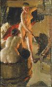 Anders Zorn Girls from Dalarna Having a Bath oil painting reproduction